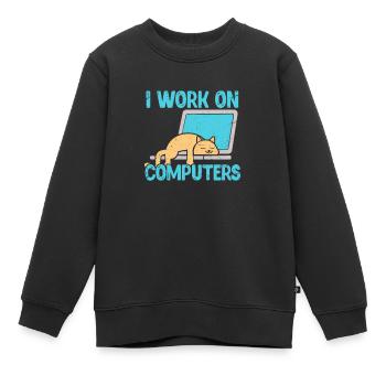 Programmeur - Sweat Premium enfant bio - noir - Devant - AI Model Kid Female (0cm)