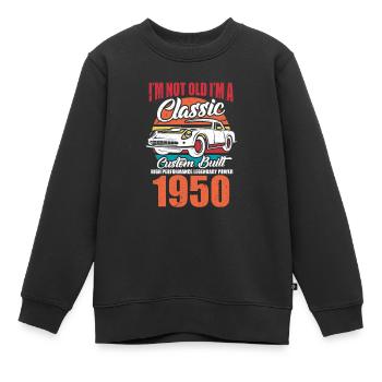 1950 Classic Car - Kinder Premium Organic Sweatshirt - Schwarz - Vorne - AI Model Kid Female (0cm)