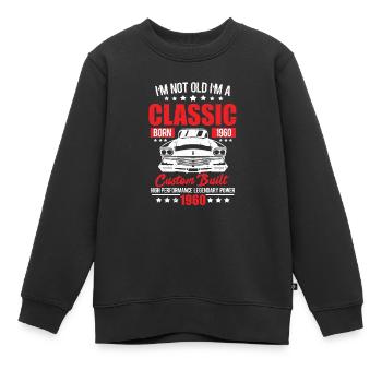 1960 Classic Car - Kinder Premium Organic Sweatshirt - Schwarz - Vorne - AI Model Kid Female (0cm)