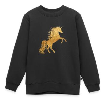 Licorne - Sweat Premium enfant bio - noir - Devant - AI Model Kid Female (0cm)
