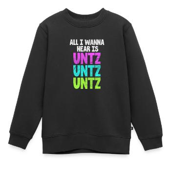 Techno Rave Raver House Electro Festival Geschenk - Kinder Premium Organic Sweatshirt - Schwarz - Vorne - AI Model Kid Female (0cm)