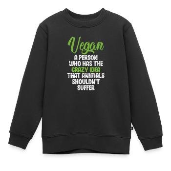 Vegan Vegan Veganism Cadeau Vegan - Sweat Premium enfant bio - noir - Devant - AI Model Kid Female (0cm)
