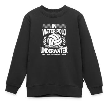 Water polo - Sweat Premium enfant bio - noir - Devant - AI Model Kid Female (0cm)