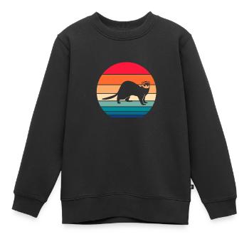 Frettchen - Kinder Premium Organic Sweatshirt - Schwarz - Vorne - AI Model Kid Female (0cm)