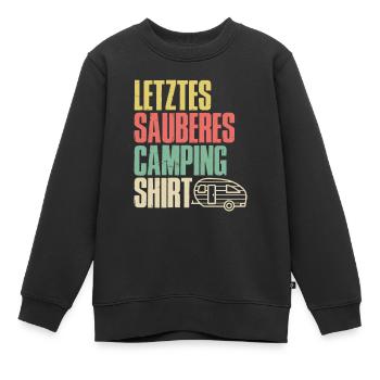 Letztes sauberes Camping Gewand - Kinder Premium Organic Sweatshirt - Schwarz - Vorne - AI Model Kid Female (0cm)