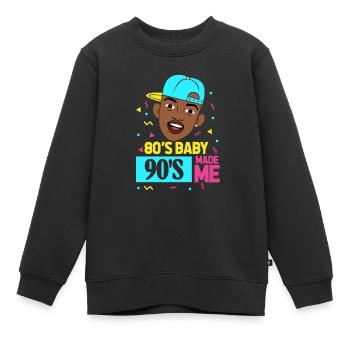 Hip hop des années 90 - Sweat Premium enfant bio - noir - Devant - AI Model Kid Female (0cm)
