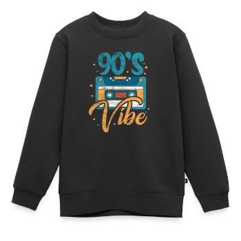 90er Jahre Neunziger 90s Kassette Retro Geschenk - Kinder Premium Organic Sweatshirt - Schwarz - Vorne - AI Model Kid Female (0cm)