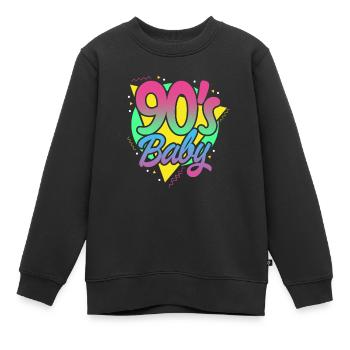 90er Jahre Neunziger 90s Retro Vintage Geschenk - Kinder Premium Organic Sweatshirt - Schwarz - Vorne - AI Model Kid Female (0cm)