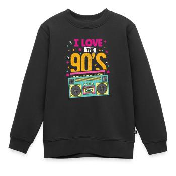 Années 90 - Sweat Premium enfant bio - noir - Devant - AI Model Kid Female (0cm)