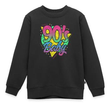 Années 90 - Sweat Premium enfant bio - noir - Devant - AI Model Kid Female (0cm)