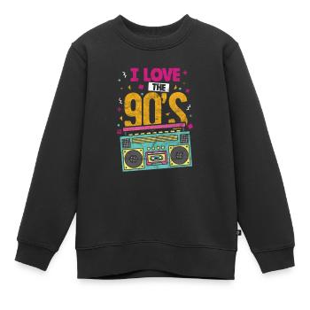 90er Jahre Neunziger 90s Kassette Retro Geschenk - Kinder Premium Organic Sweatshirt - Schwarz - Vorne - AI Model Kid Female (0cm)