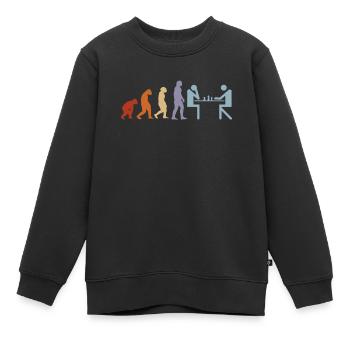 Evolution Échiquier échiquier vintage - Sweat Premium enfant bio - noir - Devant - AI Model Kid Female (0cm)