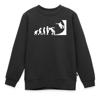 Evolution Skater Skateboard Skate halfpipe - Sweat Premium enfant bio - noir - Devant - AI Model Kid Female (0cm)