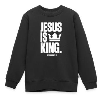 Jesus - Kinder Premium Organic Sweatshirt - Schwarz - Vorne - AI Model Kid Female (0cm)