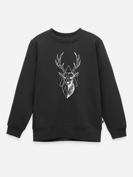 schwarzwald hirsch hirschkopf - Kinder Premium Organic Sweatshirt - Schwarz