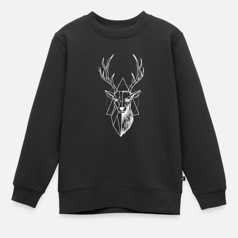schwarzwald hirsch hirschkopf - Kinder Premium Organic Sweatshirt - Schwarz