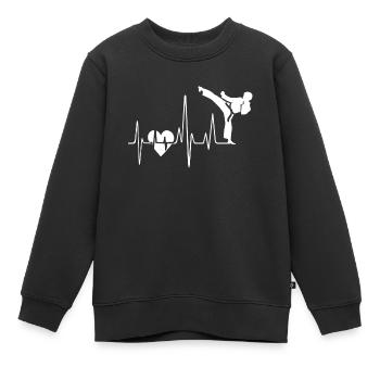 Karate Karate Herzschlag - Kinder Premium Organic Sweatshirt - Schwarz - Vorne - AI Model Kid Female (0cm)