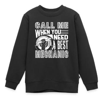 Mécanicien Meilleur mécanicien - Sweat Premium enfant bio - noir - Devant - AI Model Kid Female (0cm)