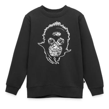 Motif floral orang-outan orang-outan - Sweat Premium enfant bio - noir - Devant - AI Model Kid Female (0cm)