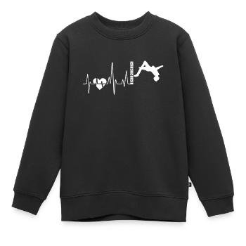 Parkour Parkour Herzschlag - Kinder Premium Organic Sweatshirt - Schwarz - Vorne - AI Model Kid Female (0cm)