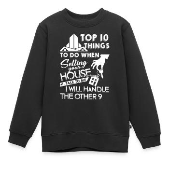 Agent immobilier Travail d’agent immobilier - Sweat Premium enfant bio - noir - Devant - AI Model Kid Female (0cm)