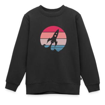 fusée - Sweat Premium enfant bio - noir - Devant - AI Model Kid Female (0cm)