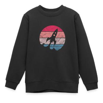 Rakete Astronaut Weltall Raumfahrt Geschenk - Kinder Premium Organic Sweatshirt - Schwarz - Vorne - AI Model Kid Female (0cm)