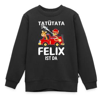 Tatütata Felix Kind Kinder Feuerwehr - Kinder Premium Organic Sweatshirt - Schwarz - Vorne - AI Model Kid Female (0cm)