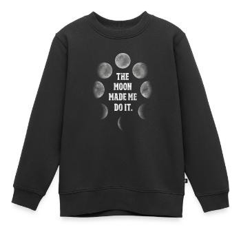 lune - Sweat Premium enfant bio - noir - Devant - AI Model Kid Female (0cm)