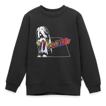 Bärtiger Collie Bärtiger Collie Mama - Kinder Premium Organic Sweatshirt - Schwarz - Vorne - AI Model Kid Female (0cm)