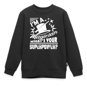 Magier Magier Supermacht - Kinder Premium Organic Sweatshirt - Schwarz - Vorne - AI Model Kid Female (0cm)