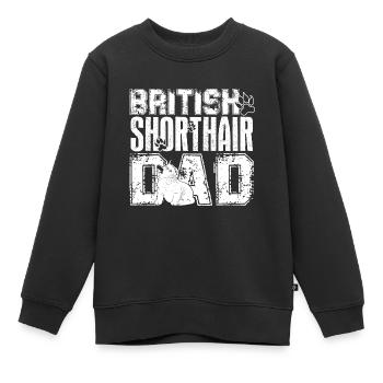 Britisch Kurzhaar Britisch Kurzhaar Papa - Kinder Premium Organic Sweatshirt - Schwarz - Vorne - AI Model Kid Female (0cm)