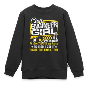 Bauingenieur Bauingenieur Mädchen - Kinder Premium Organic Sweatshirt - Schwarz - Vorne - AI Model Kid Female (0cm)