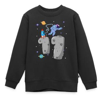Astronaute avec fusée le 11e anniversaire de l'astéroïde - Sweat Premium enfant bio - noir - Devant - AI Model Kid Female (0cm)