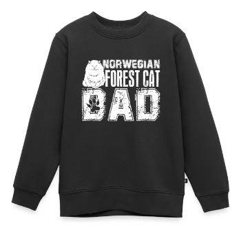 Norwegische Waldkatze Norwegische Waldkatze Papa - Kinder Premium Organic Sweatshirt - Schwarz - Vorne - AI Model Kid Female (0cm)
