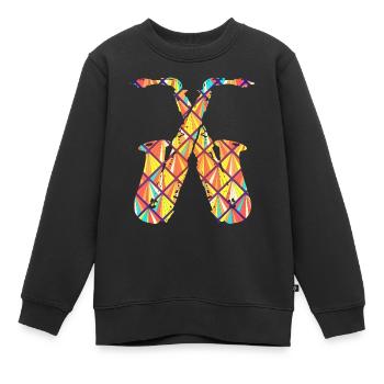 Saxophone Alto Saxophone Alto Géométrique - Sweat Premium enfant bio - noir - Devant - AI Model Kid Female (0cm)