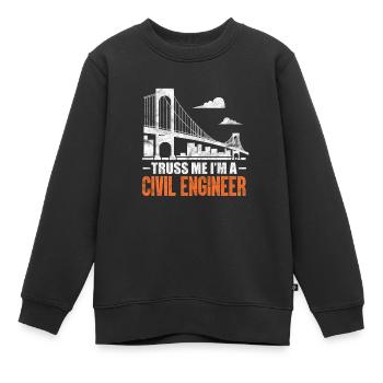 Bauingenieur Ingenieur Architekt Bau Geschenk - Kinder Premium Organic Sweatshirt - Schwarz - Vorne - AI Model Kid Female (0cm)