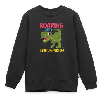 Jardin d’enfants dinosaures - Sweat Premium enfant bio - noir - Devant - AI Model Kid Female (0cm)