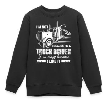 Truck Driver Crazy Truck Driver - Kids Premium Organic Sweatshirt - black - Front - AI Model Kid Female (0cm)