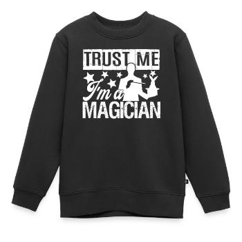 Magier Vertrau mir, ich bin ein Magier - Kinder Premium Organic Sweatshirt - Schwarz - Vorne - AI Model Kid Female (0cm)
