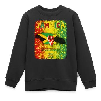 Journée indépendante jamaïcaine - Sweat Premium enfant bio - noir - Devant - AI Model Kid Female (0cm)