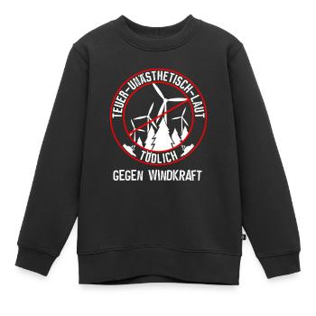 Gegen Windkraft und gegen Windenergie - Kinder Premium Organic Sweatshirt - Schwarz - Vorne - AI Model Kid Female (0cm)