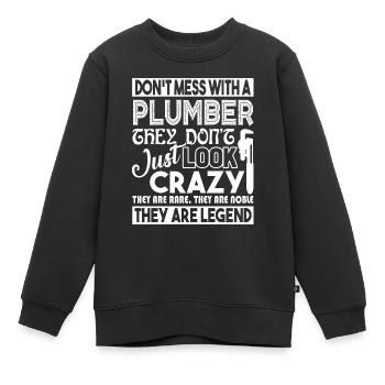 Plombier ne plaisante pas avec le plombier - Sweat Premium enfant bio - noir - Devant - AI Model Kid Female (0cm)