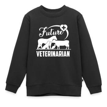 Tierarzt Zukünftiger Tierarzt - Kinder Premium Organic Sweatshirt - Schwarz - Vorne - AI Model Kid Female (0cm)