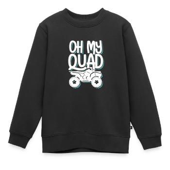 Quad - Kids Premium Organic Sweatshirt - black - Front - AI Model Kid Female (0cm)