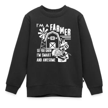 Bauer Ich bin ein großartiger Bauer - Kinder Premium Organic Sweatshirt - Schwarz - Vorne - AI Model Kid Female (0cm)