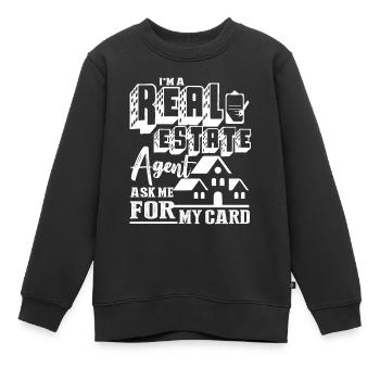 Agent immobilier Je suis un agent immobilier - Sweat Premium enfant bio - noir - Devant - AI Model Kid Female (0cm)