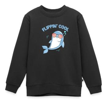 Delfin - Kinder Premium Organic Sweatshirt - Schwarz - Vorne - AI Model Kid Female (0cm)