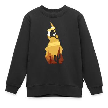 Felsklettern im Vintage-Stil - Kinder Premium Organic Sweatshirt - Schwarz - Vorne - AI Model Kid Female (0cm)