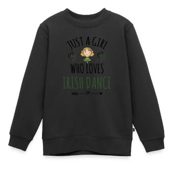 Irisches Tanzmädchen | Irish Dancing St. Patricks - Kinder Premium Organic Sweatshirt - Schwarz - Vorne - AI Model Kid Female (0cm)